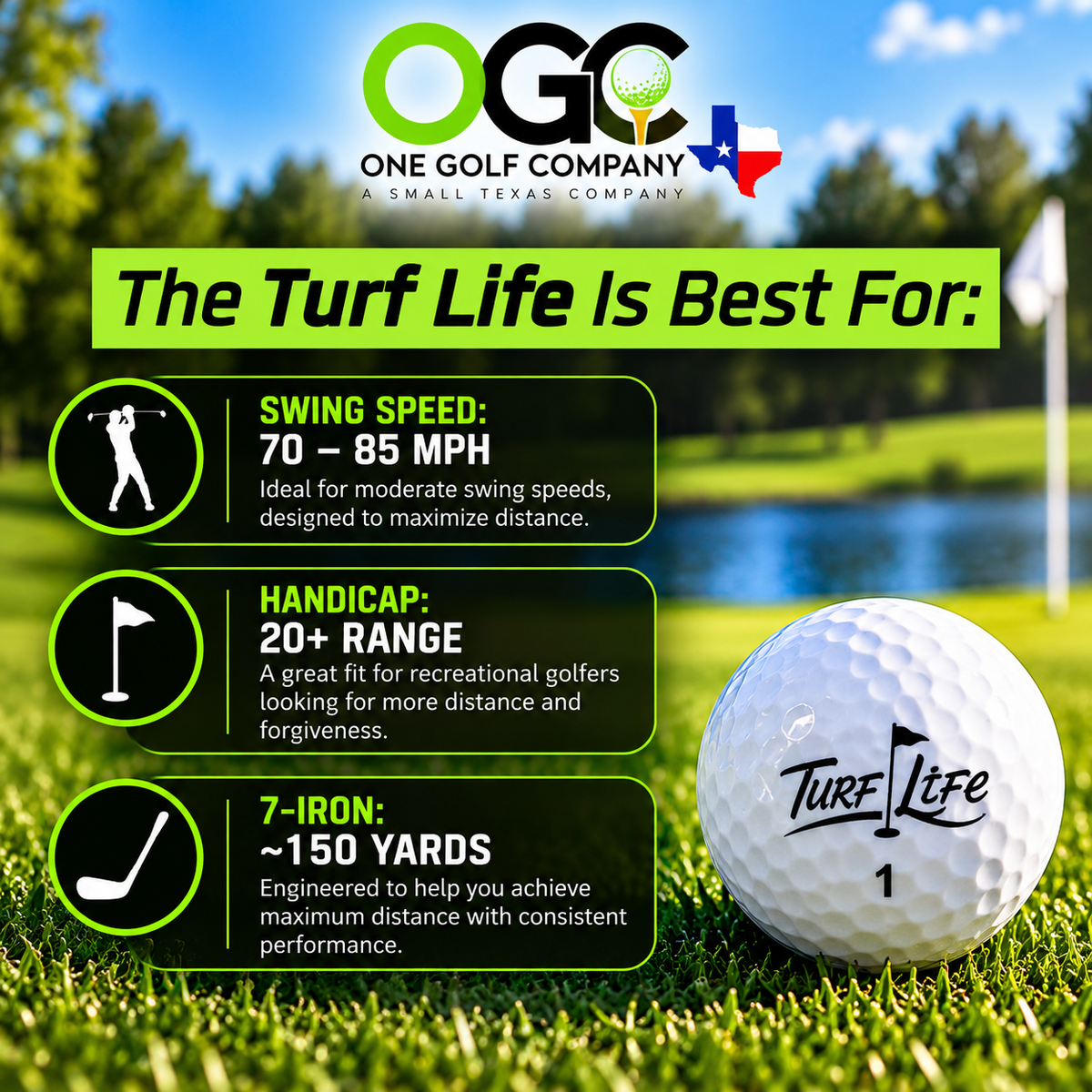 Special Edition Turf Life 2-Piece Golf Ball onegolfcompany